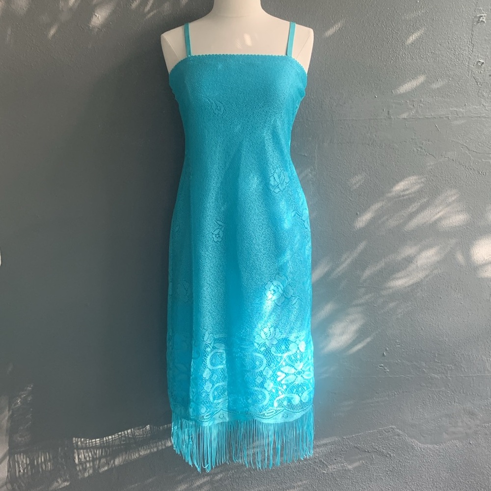 VIP Turquoise Lace Midi Dress